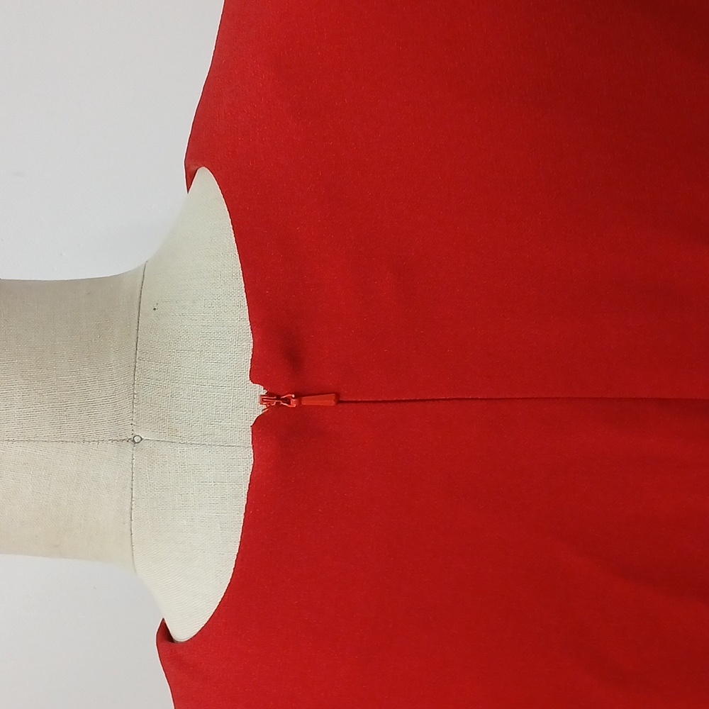 Vintage Nina Raynor Red Dress with Black Sequin and Bead Detail / Size 10 - Picture 6 of 10